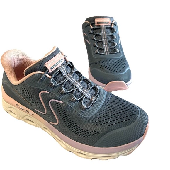 Skechers Slip Ins Womens Sz 9 Wide Fit Glide Step Slate Memory Foam Shoe 180272 - Picture 3 of 14